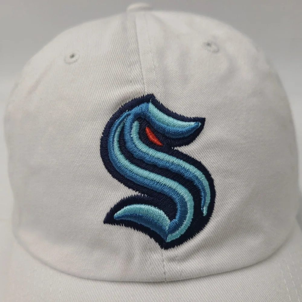 Seattle Kraken Hat Strapback 47 Brand Clean Up White Blue NHL‎ Hockey Logo Men